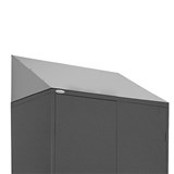 STEELCO STORAGE CABINET SLOPING TOP 914MM SILVER GREY