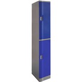 STEELCO ABS PLASTIC LOCKER 2 DOOR 380 X 500 X 1940MM BLUE