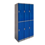 STEELCO ABS PLASTIC LOCKER 2 DOOR TRIPLE BANK 1940 X 1146 X 500MM