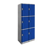 STEELCO ABS PLASTIC LOCKER 3 DOOR DOUBLE BANK 1940 X 760 X 500MM