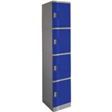 STEELCO ABS PLASTIC LOCKER 4 DOOR 380 X 500 X 1940MM BLUE