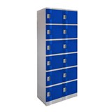 STEELCO ABS PLASTIC LOCKER 6 DOOR DOUBLE BANK 1940 X 760 X 500MM