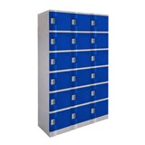 STEELCO ABS PLASTIC LOCKER 6 DOOR TRIPLE BANK 1940 X 1146 X 500MM