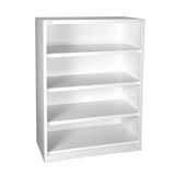 STEELCO OPEN BOOKCASE 4 SHELVES 2000 X 1200 X 400MM WHITE SATIN