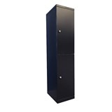 STEELCO FLUSH LOCKER 2 DOOR 1890 X 400 X 500MM BLACK SATIN