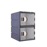 STEELCO HEAVY DUTY HDPE LOCKER 2 TIER THIRD HEIGHT 600 X 385 X 500MM