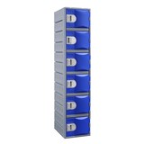 STEELCO HEAVY DUTY HDPE LOCKER 6 TIER FULL HEIGHT 1800 X 385 X 500MM