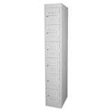 STEELCO STEEL LOCKER 6 DOOR INCLUDING HANGING RAIL AND SHELF 1830 X 380 X 460MM
