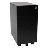 STEELCO SLIMLINE MOBILE PEDESTAL BBF 615 X 300 X 500MM BLACK SATIN
