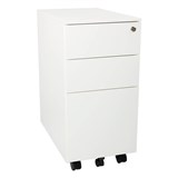 STEELCO SLIMLINE MOBILE PEDESTAL BBF 615 X 300 X 500MM WHITE SATIN