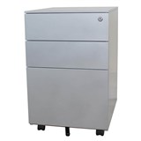 STEELCO TRIMLINE MINI MOBILE PEDESTAL BF 490 X 390 X 500MM SILVER SATIN