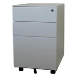 STEELCO TRIMLINE MINI MOBILE PEDESTAL BF 490 X 390 X 500MM WHITE SATIN