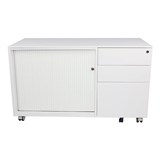 STEELCO TRIMLINE MOBILE CADDY RIGHT HAND ORIENTATION 615 X 1050 X 500MM WHITE SATIN