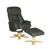 PICASSO MAJESTIC HIGH BACK CHAIR WITH OTTOMAN BLACK