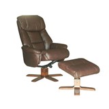 PICASSO MAJESTIC HIGH BACK CHAIR WITH OTTOMAN CHOCOLATE
