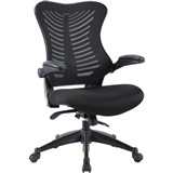 SWIFT CHAIR HIGH MESH BACK FLIP ARMS BLACK