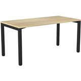 OLG AXIS SINGLE SIDED DESK 1800 X 750MM BLACK FRAME NEW OAK TOP