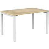 OLG AXIS SINGLE SIDED DESK 1200 X 750MM WHITE FRAME NEW OAK TOP
