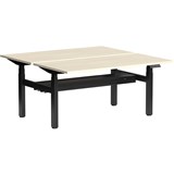 OLG KLASS 3C2M ELECTRIC 2PERSON DSD WORKSTATION WITH CABLE MANAGEMENT 1200 X 600MM BLACK FRAME NORDIC MAPLE