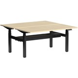 OLG KLASS 3C2M ELECTRIC 2PERSON DSD WORKSTATION WITH CABLE MANAGEMENT 1200 X 600MM BLACK FRAME NEW OAK RAVINE