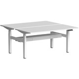 OLG KLASS 3C2M ELECTRIC 2PERSON DSD WORKSTATION WITH CABLE MANAGEMENT 1200 X 600MM WHITE FRAME WHITE