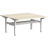 OLG KLASS 3C2M ELECTRIC 2PERSON DSD WORKSTATION WITH CABLE MANAGEMENT 1200 X 750MM WHITE FRAME NORDIC MAPLE