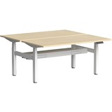OLG KLASS 3C2M ELECTRIC 2PERSON DSD WORKSTATION WITH CABLE MANAGEMENT 1200 X 750MM WHITE FRAME NEW OAK RAVINE