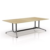 OLG MODULUS MEETING TABLE TWIN POST COLLAR LEG 1800 X 1200MM NEW OAK TOP