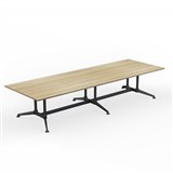 OLG MODULUS MEETING TABLE ALL BLACK FRAME 3600 X 1200MM 2 PIECE TOPS NEW OAK
