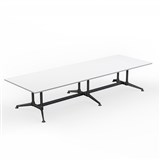 OLG MODULUS MEETING TABLE ALL BLACK FRAME 3600 X 1200MM 2 PIECE TOPS WHITE