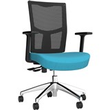 OLG URBAN TASK CHAIR ALLOY BASE WITH ARMS MESH BACK AND MOTION FELT FABRIC SEAT ICE BLUE