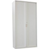 STEELCO TAMBOUR DOOR CABINET 5 SHELVES 2000H X 1200W X 463D MM SILVER GREY