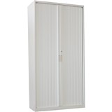 STEELCO TAMBOUR DOOR CABINET 5 SHELVES 2000H X 900W X 463D MM SILVER GREY