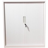 STEELCO TAMBOUR DOOR CABINET 5 SHELVES 2000H X 900W X 463D MM WHITE SATIN