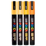 POSCA PC5M PAINT MARKER BULLET MEDIUM 25MM ASSORTED ORANGE PACK 4