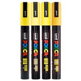 POSCA PC5M PAINT MARKER BULLET MEDIUM 25MM ASSORTED PACK 4