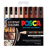 POSCA PC5M PAINT MARKER BULLET MEDIUM 25MM ASSORTED PORTRAIT PACK 8