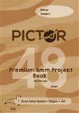 PICTOR PREMIUM A4 48 PAGE PROJECT BOOK 8MM PLAINRULED 70GSM LEO
