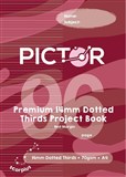PICTOR PREMIUM A4 96 PAGE PROJECT BOOK 14MM PLAINDOTTED THIRDS 70GSM SCORPIUS