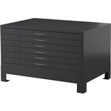 STEELCO PLAN CABINET 6 DRAWER 628 X 1375 X 960MM GRAPHITE RIPPLE
