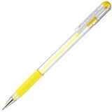 PENTEL K118 HYBRID GEL GRIP GEL INK PEN 08MM YELLOW BOX 12