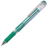 PENTEL K230 HYBRID GEL GRIP DX GEL INK PEN 10MM METALLIC GREEN BOX 12
