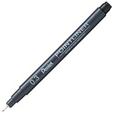 PENTEL S20P POINTLINER FINELINER 03MM BLACK BOX 12