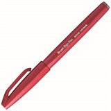 PENTEL SES15C BRUSH SIGN PEN MARKER RED BOX 10