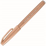 PENTEL SES15C BRUSH SIGN PEN MARKER PALE BROWN BOX 10