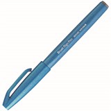 PENTEL SES15C BRUSH SIGN PEN MARKER SKY BLUE BOX 10