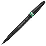 PENTEL SESF30C ARTIST BRUSH SIGN PEN SUPER FINE GREEN BOX 12
