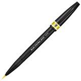 PENTEL SESF30C ARTIST BRUSH SIGN PEN SUPER FINE YELLOW BOX 12