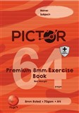 PICTOR PREMIUM PRO A4 64 PAGE PP EXERCISE BOOK A4 STAPLED RULED 8MM 70GSM MARS