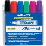 ARTLINE 577 WHITEBOARD MARKER BULLET 3MM ASSORTED WALLET 6